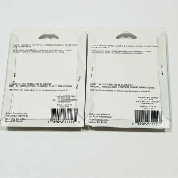 Lot of 2 NWT Swarovski Jewelry Kits w/ Necklace and Earrings - Red - White - Picture 2 of 6